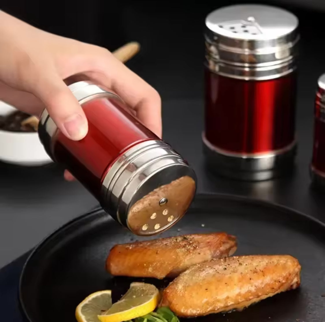 Stainless Steel Salt and Pepper Jar, Stainless Steel Spices Jar, Stainless Steel Rotating Seasoning Jar, Stainless Steel Seasoning Bottle Stainless Steel Salt and Pepper Jar, Stainless Steel Spices Jar, Stainless Steel Rotating Seasoning Jar, Stainless Steel Seasoning Bottle